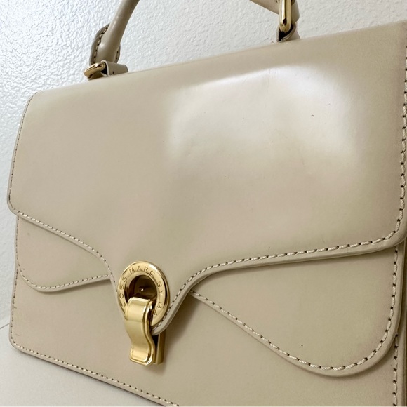 Marc by Marc Jacobs Leather Flap Structured Shoulder Bag in Cream - Picture 3 of 14